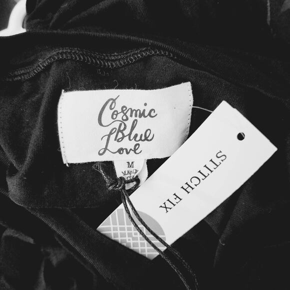 NEW Cosmic Blue Love Medium Dress Women ruched stretch sheath wrap - Picture 9 of 10